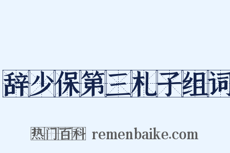 辞少保第三札子组词是什么意思的图片